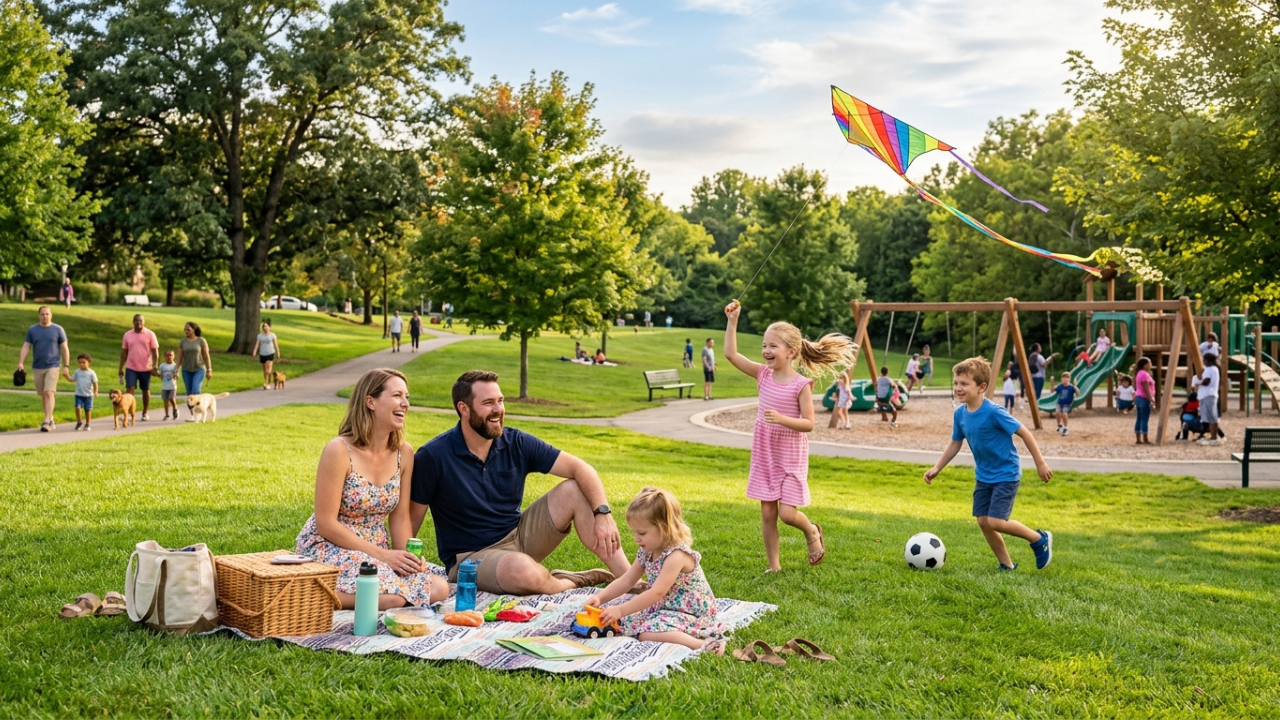 Family at local park or community event